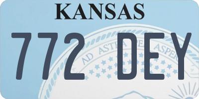 KS license plate 772DEY