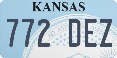 KS license plate 772DEZ