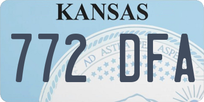 KS license plate 772DFA