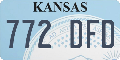 KS license plate 772DFD