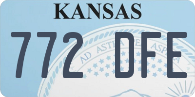 KS license plate 772DFE