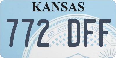 KS license plate 772DFF