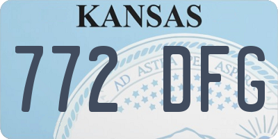 KS license plate 772DFG