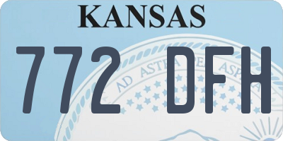 KS license plate 772DFH