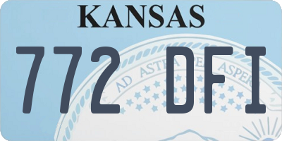 KS license plate 772DFI
