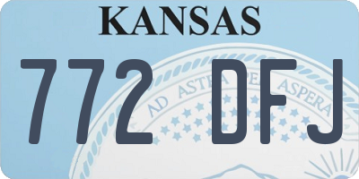 KS license plate 772DFJ
