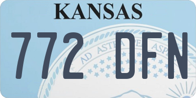 KS license plate 772DFN