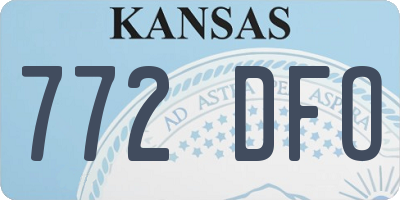 KS license plate 772DFO