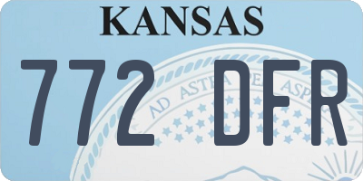KS license plate 772DFR
