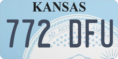 KS license plate 772DFU