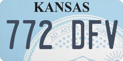 KS license plate 772DFV