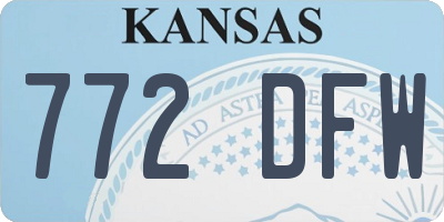 KS license plate 772DFW
