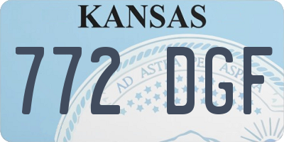KS license plate 772DGF