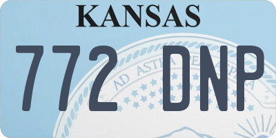 KS license plate 772DNP