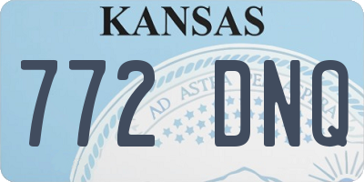 KS license plate 772DNQ