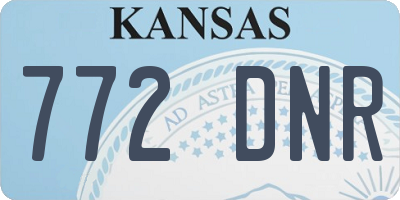 KS license plate 772DNR
