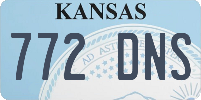 KS license plate 772DNS