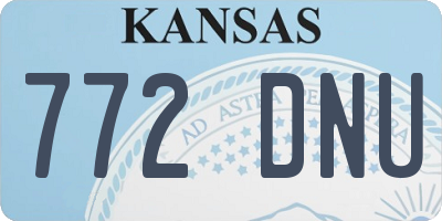 KS license plate 772DNU