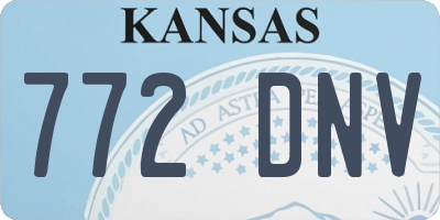 KS license plate 772DNV