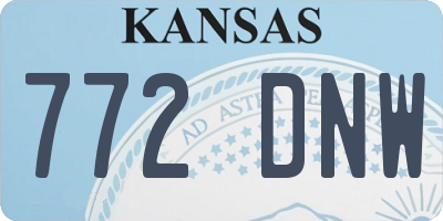 KS license plate 772DNW