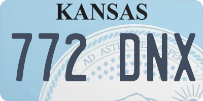 KS license plate 772DNX