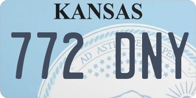 KS license plate 772DNY