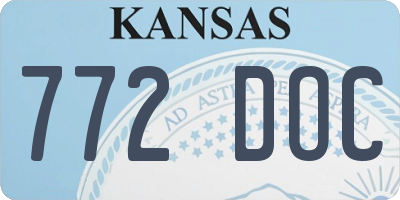 KS license plate 772DOC