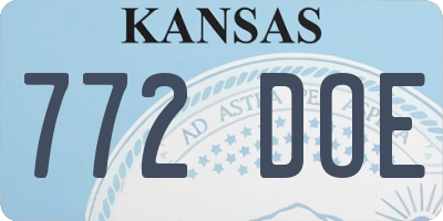 KS license plate 772DOE