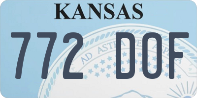 KS license plate 772DOF