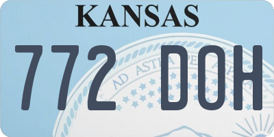 KS license plate 772DOH