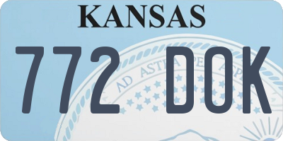 KS license plate 772DOK