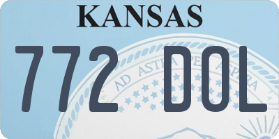 KS license plate 772DOL