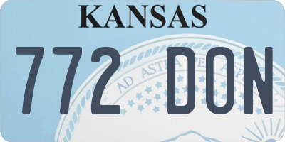 KS license plate 772DON