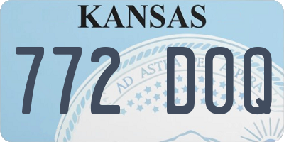 KS license plate 772DOQ