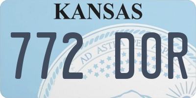 KS license plate 772DOR