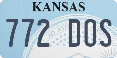 KS license plate 772DOS