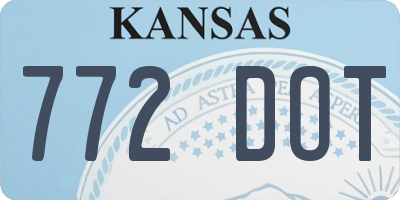 KS license plate 772DOT