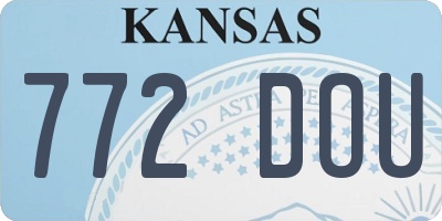 KS license plate 772DOU
