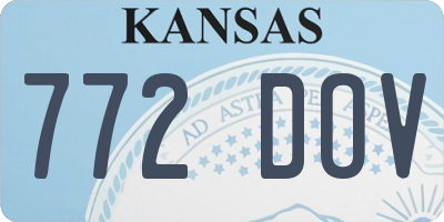 KS license plate 772DOV