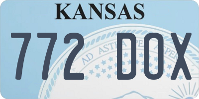 KS license plate 772DOX