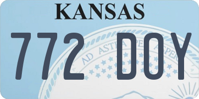 KS license plate 772DOY