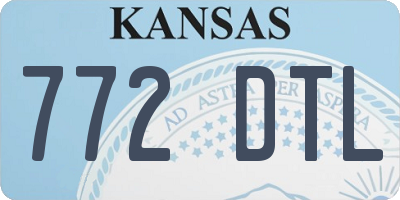 KS license plate 772DTL