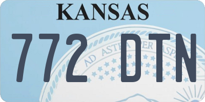 KS license plate 772DTN