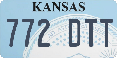 KS license plate 772DTT