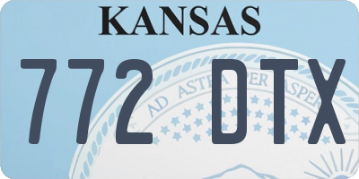 KS license plate 772DTX