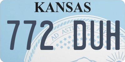 KS license plate 772DUH