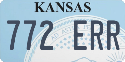 KS license plate 772ERR
