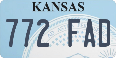 KS license plate 772FAD