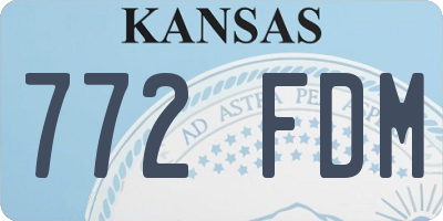 KS license plate 772FDM