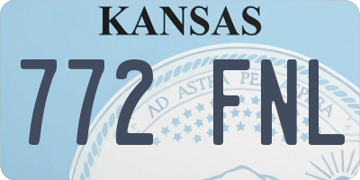 KS license plate 772FNL